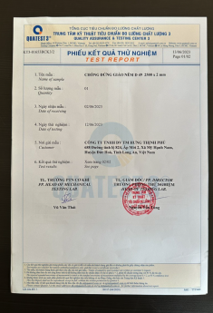 Phiếu kết quả thử nghiệm Test Report